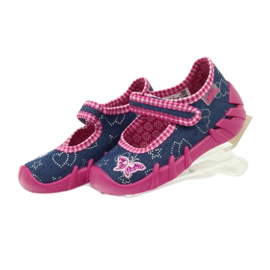 Sapatos infantis Befado 109p164 chinelos cinza rosa azul marinho 4