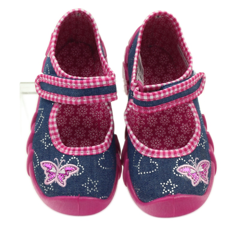 Sapatos infantis Befado 109p164 chinelos cinza rosa azul marinho 3