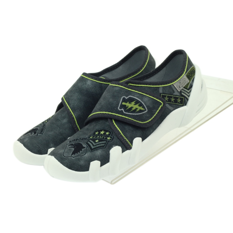 Sapatos infantis Befado, chinelos, tênis 273y241 preto cinza verde 4