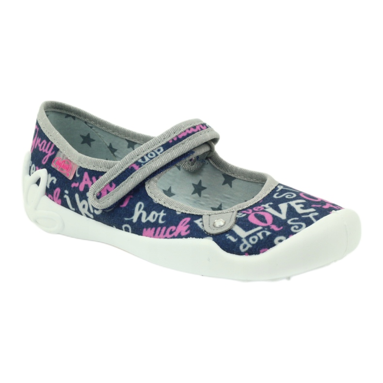 Sapatos infantis Befado, chinelos de bailarina 114y311 azul marinho rosa cinza 1