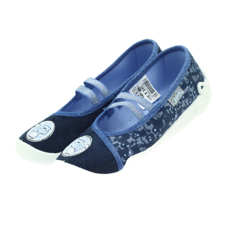 Sapatos infantis Befado chinelos de bailarina 116x241 azul azul marinho 5