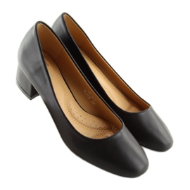 Black Pumps de salto baixo preto MM-387 Preto 2