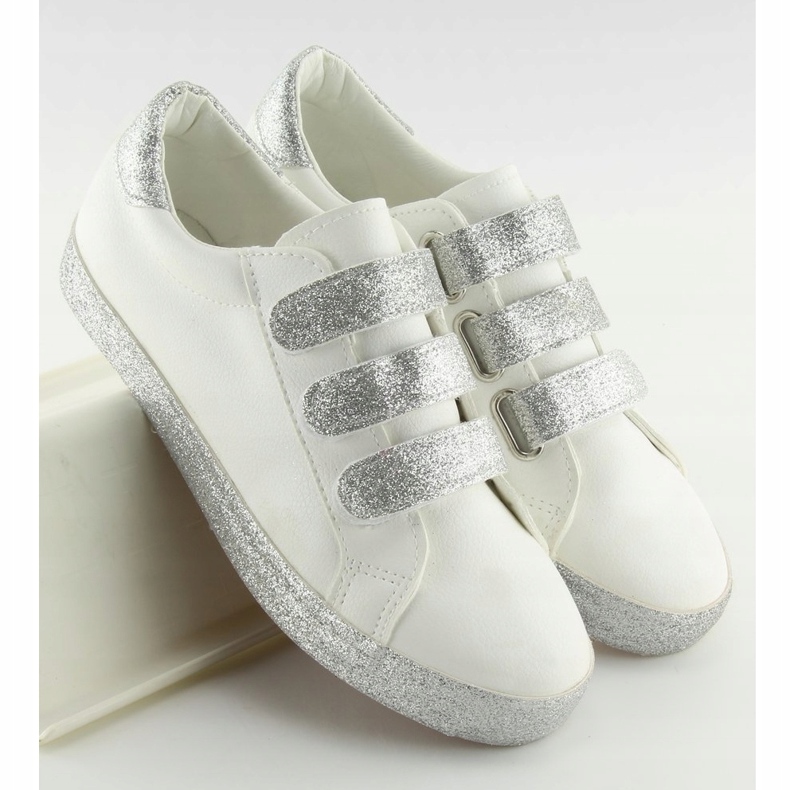Tênis com velcro branco XL10P branco cinza 1