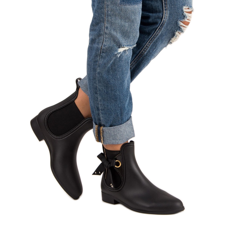 Vices Botas de borracha preta, tornos preto 2 Vices Botas de borracha preta, tornos preto 2