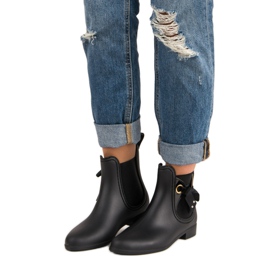 Vices Botas de borracha preta, tornos preto 1 Vices Botas de borracha preta, tornos preto 1