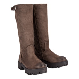 Corina Botas de cano altas femininas C7863ta castanho 1
