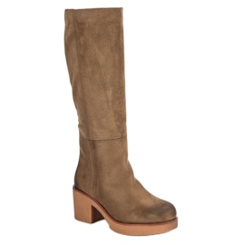 Corina Botas de camurça femininas marrom 1