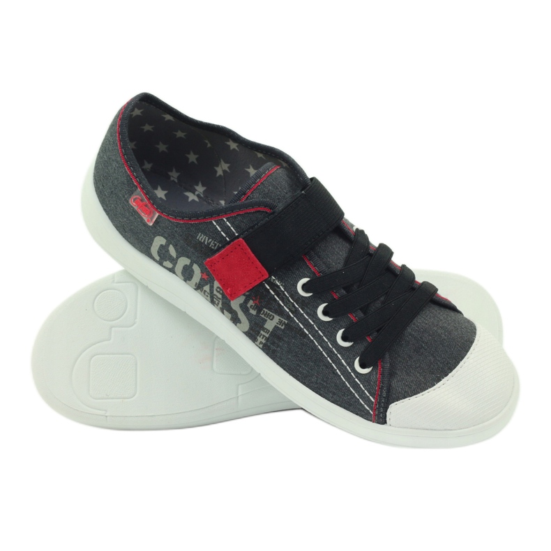 Sapatos juvenis Befado, tênis 251q063 cinza vermelho 3