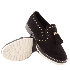 Mocassins pretos com tachas U-6250 Black 2