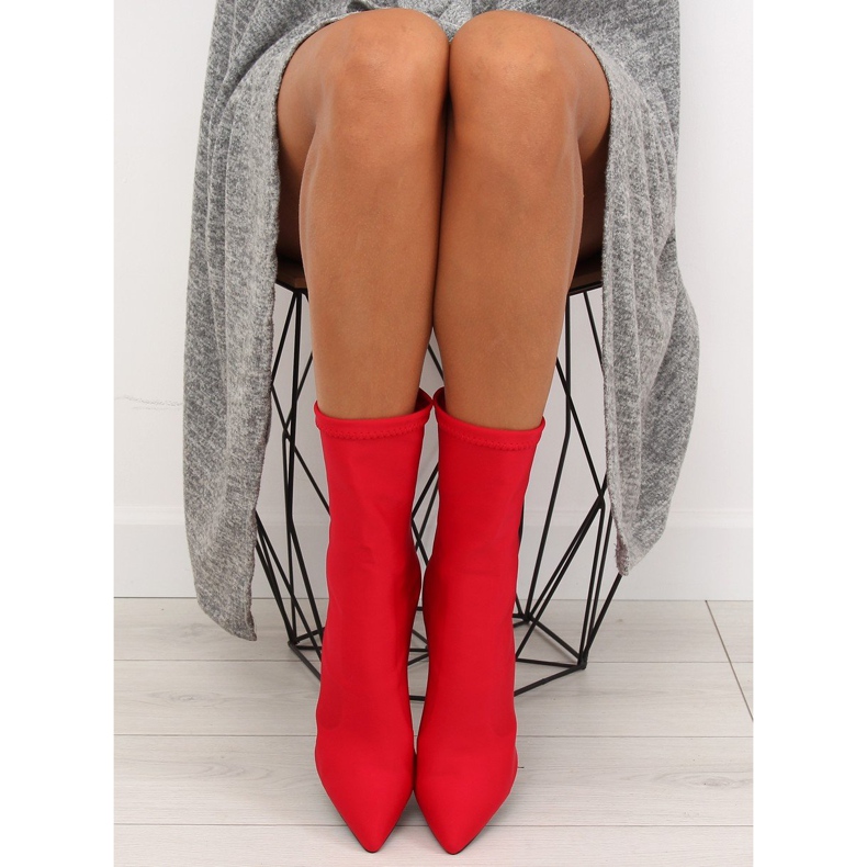 Botas de neoprene de salto alto vermelho NS028P 2
