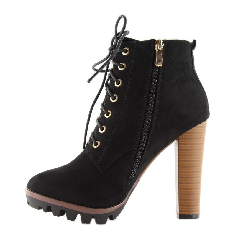 Botas pretas de salto alto com salto alto 118-1 preto 2 Botas pretas de salto alto com salto alto 118-1 preto 2