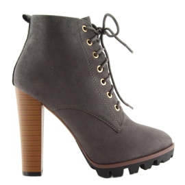 Botas cinza com salto alto 118-1 cinza 2 Botas cinza com salto alto 118-1 cinza 2