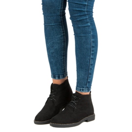 Botas de amarração baixa preto 2