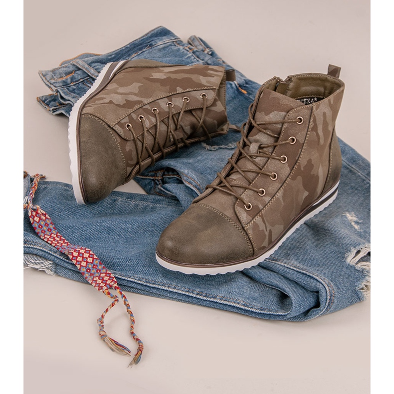 Vinceza Tênis sobre o tornozelo Moro verde 1