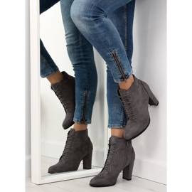 Botas com salto estável cinza JA161 cinza 2