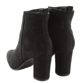 Botas com salto estável preto YQ203P 1 Botas com salto estável preto YQ203P 1