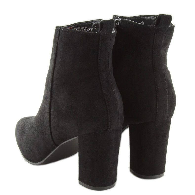 Botas com salto estável preto YQ203P 1 Botas com salto estável preto YQ203P 1