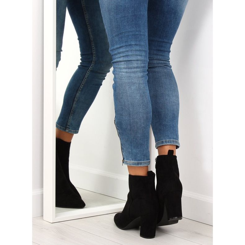 Botas com salto estável preto YQ203P 2 Botas com salto estável preto YQ203P 2