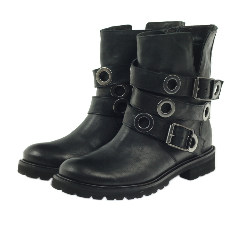 Botas listradas decoradas com círculos Badura preto 3 Botas listradas decoradas com círculos Badura preto 3