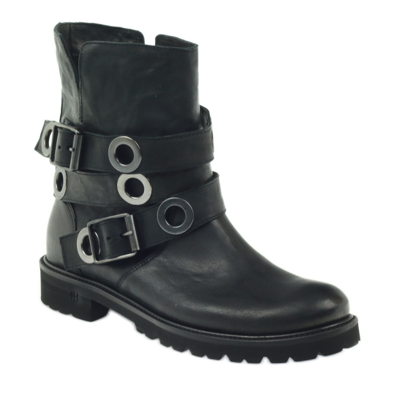 Botas listradas decoradas com círculos Badura preto 1 Botas listradas decoradas com círculos Badura preto 1