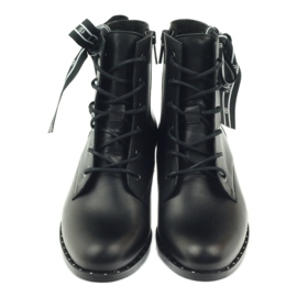 Botas decoradas com laço e tachas Badura preto 4