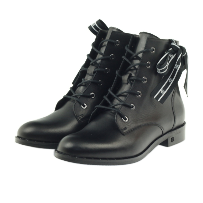 Botas decoradas com laço e tachas Badura preto 3