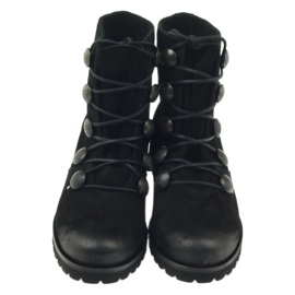 Botas femininas de Badura decoradas com botões e strass preto 4