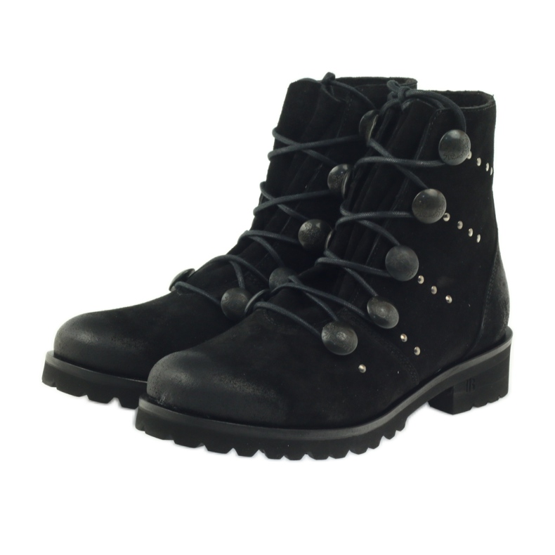 Botas femininas de Badura decoradas com botões e strass preto 3