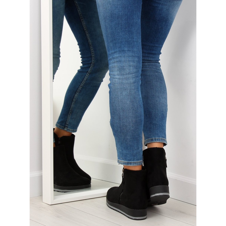 Botas pretas Chelsea com sola alta K103 preto 1