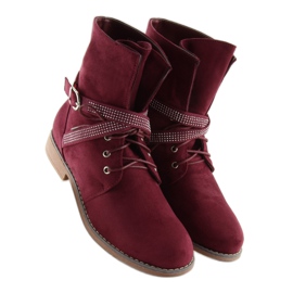 Botas femininas marrom W305 Wine vermelho 1