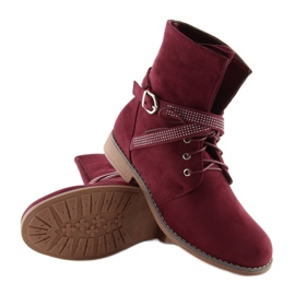 Botas femininas marrom W305 Wine vermelho 2