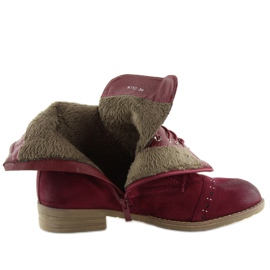 Botas de amarrar W312 Vinho Borgonha vermelho 1