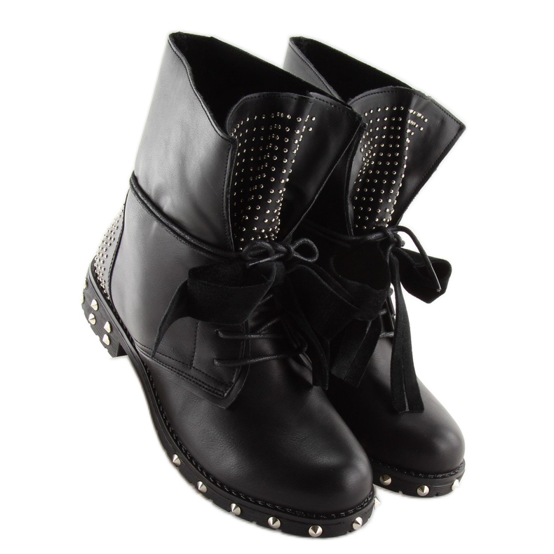 Botas pretas com tachas A-160 pretas preto 2