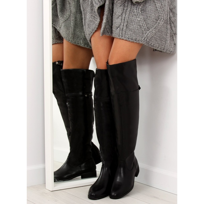 Botas acima do joelho pretas A-22 pretas preto 1 Botas acima do joelho pretas A-22 pretas preto 1