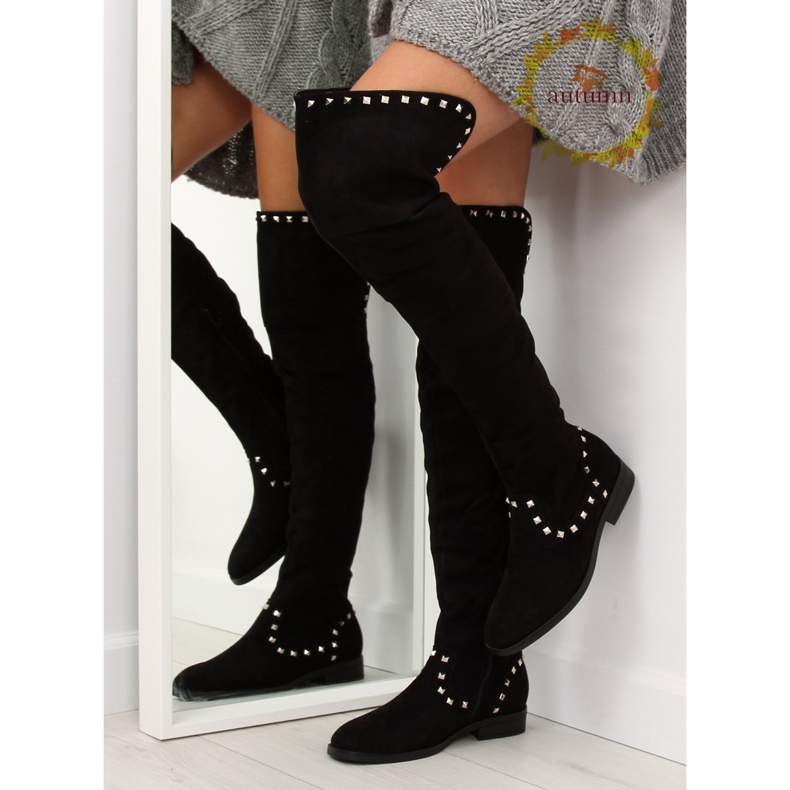 Botas pretas rasas T161 preto 1 Botas pretas rasas T161 preto 1
