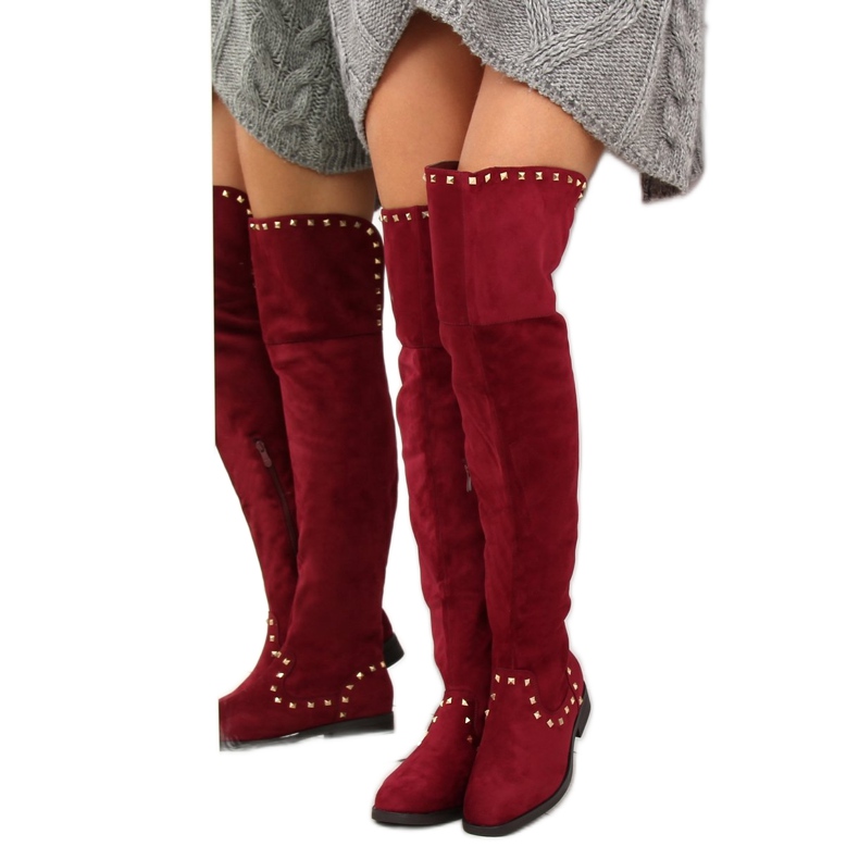 Botas cor de vinho T161 vermelho 2