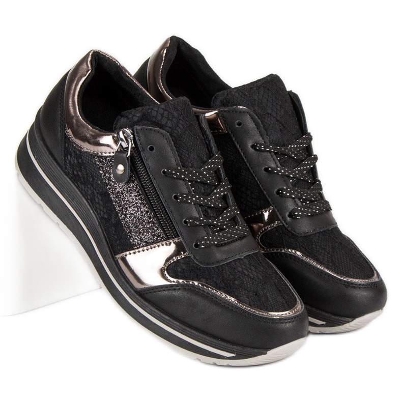 Kayla Tênis Femininos Elegantes preto 1
