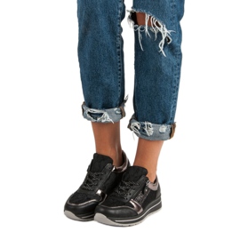 Kayla Tênis Femininos Elegantes preto 2