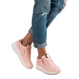 Tênis com zíper decorativo rosa 1