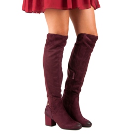 Mosqueteiro de salto alto da Borgonha de VINCEZA vermelho 1