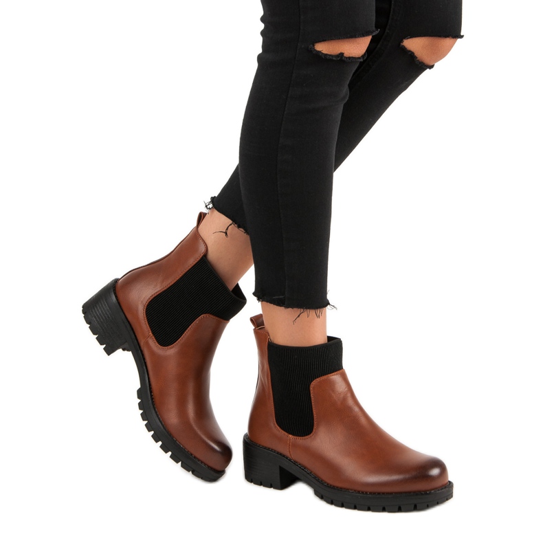 Botas Jodhpur elegantes da VINCEZA marrom 2