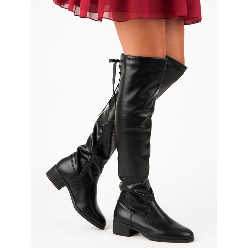 Botas pretas acima do joelho preto 2 Botas pretas acima do joelho preto 2