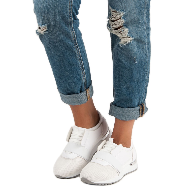 Calçados esportivos deslizantes branco 1