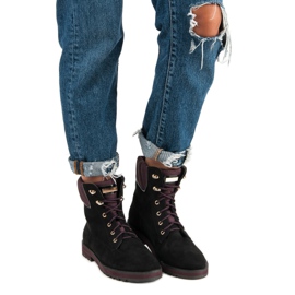 Lucky Shoes Trabalhadores de camurça preta preto 1