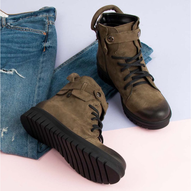 Botas trabalhadoras cáqui VINCEZA verde 2