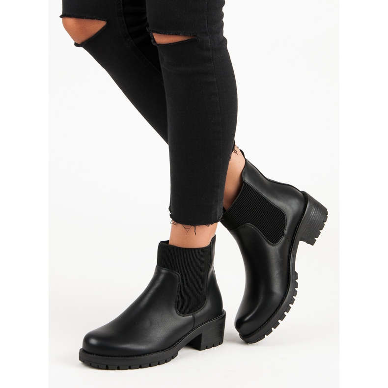 Botas Jodhpur elegantes da VINCEZA preto 2
