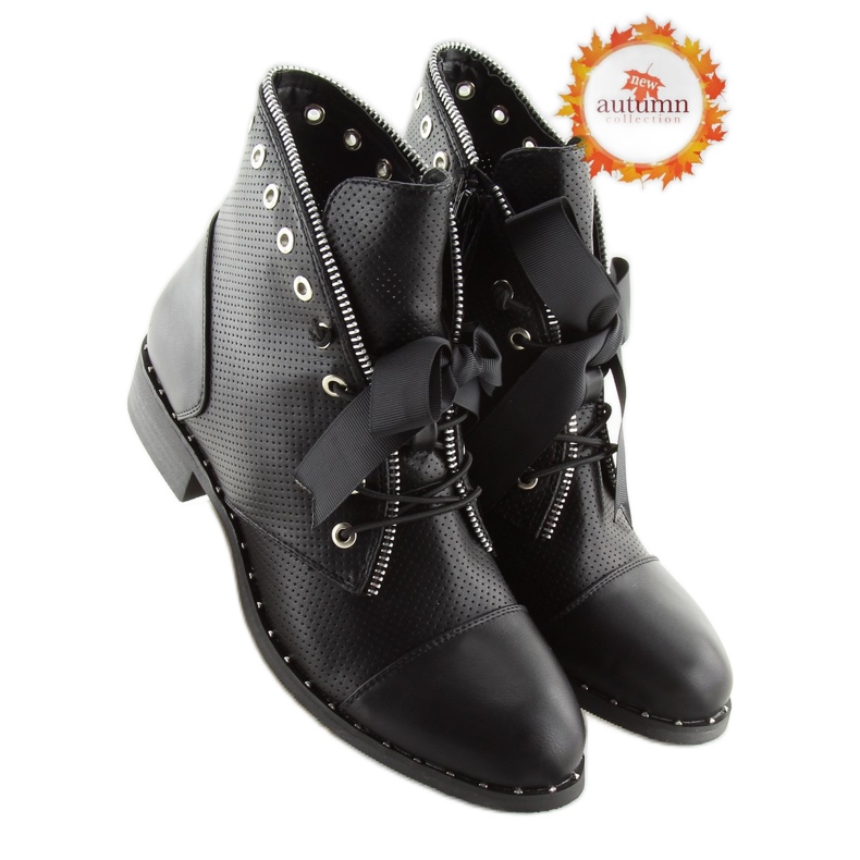 Botas pretas pretas para mulheres 17018-9 pretas preto 1