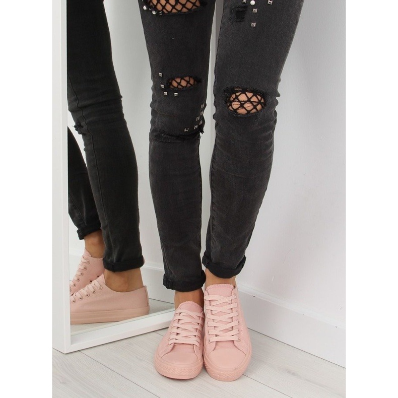 Tênis feminino mono cor rosa pó NB176 laranja rosa 2