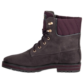 Lucky Shoes Trabalhadores de camurça cinza 1