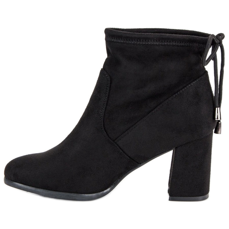 Botas de cano alto em camurça preto 1